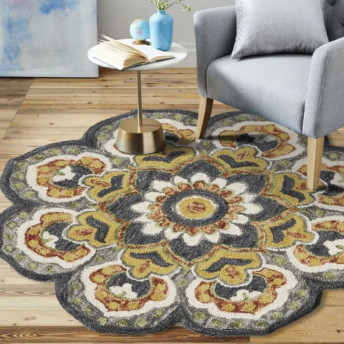 Rugs Town 54078 Gray 4' X 4' Round Rug