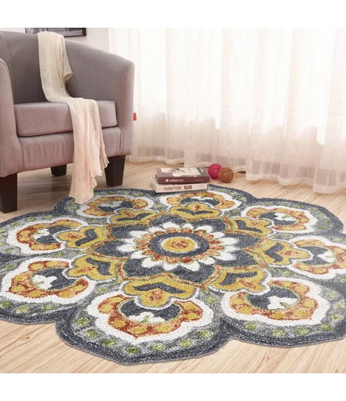 LR Home DAZZLE 54078 Gray 4' X 4' Round Rug