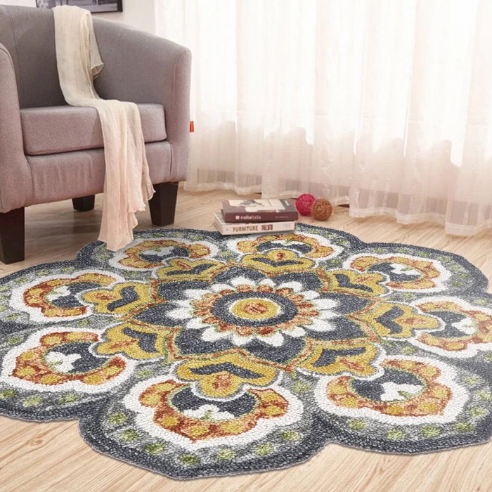 Rugs Town 54078 Gray 4' X 4' Round Rug