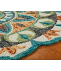 LR Home DAZZLE 54085 Teal/ Green 5' Round Rug