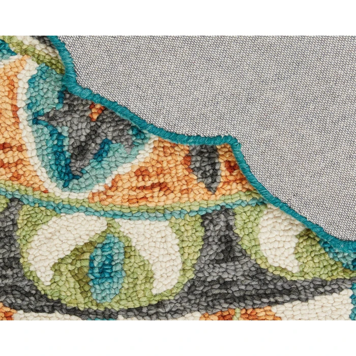 LR Home DAZZLE 54085 Teal/ Green 5' Round Rug