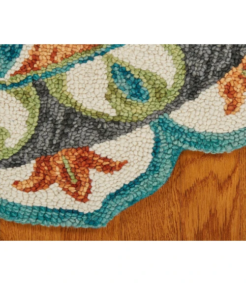 LR Home DAZZLE 54085 Teal/ Green 5' Round Rug