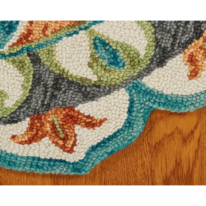 LR Home DAZZLE 54085 Teal/ Green 5' Round Rug