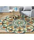 LR Home DAZZLE 54085 Teal/ Green 5' Round Rug