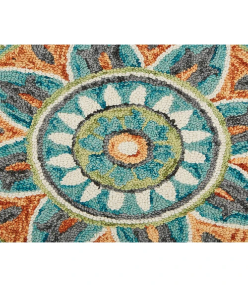 LR Home DAZZLE 54085 Teal/ Green 5' Round Rug