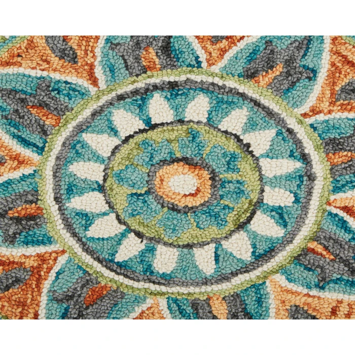 LR Home DAZZLE 54085 Teal/ Green 5' Round Rug