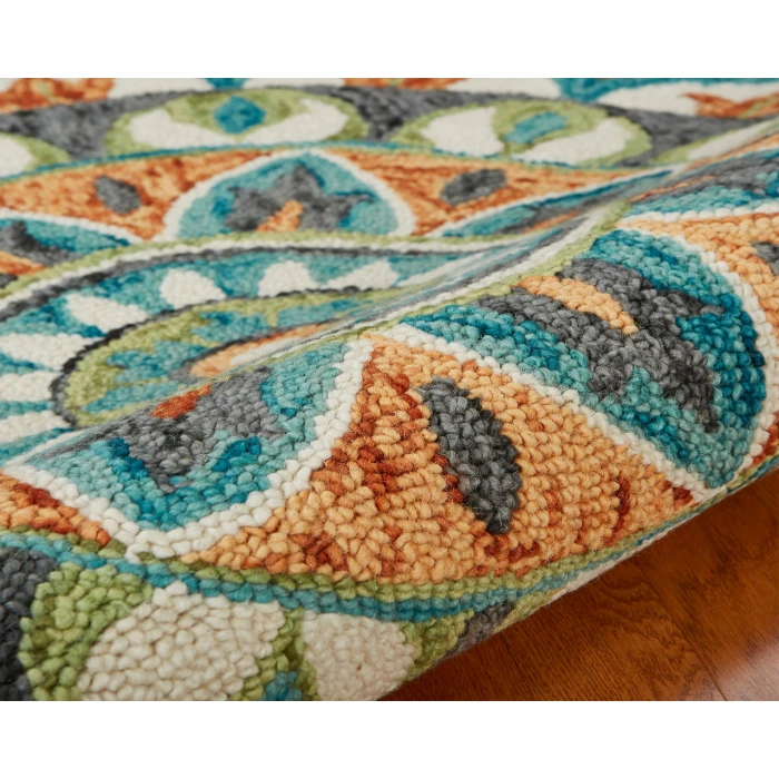 LR Home DAZZLE 54085 Teal/ Green 5' Round Rug