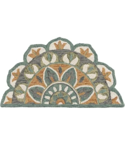 LR Home Dazzle Orange DAZZL 2ft.3in. x 3ft.10in. Hearth Rug