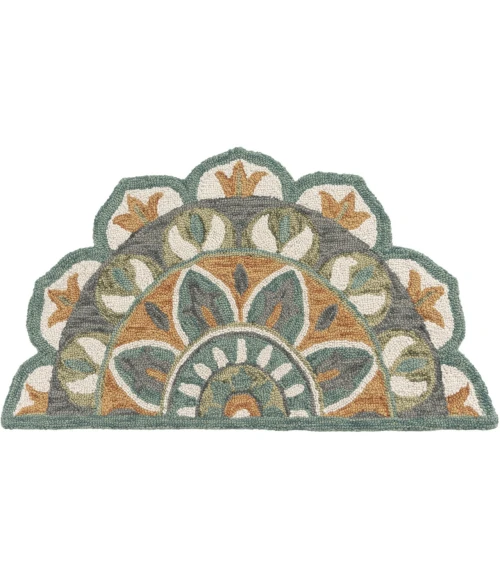 LR Home Dazzle Orange DAZZL 2ft.3in. x 3ft.10in. Hearth Rug