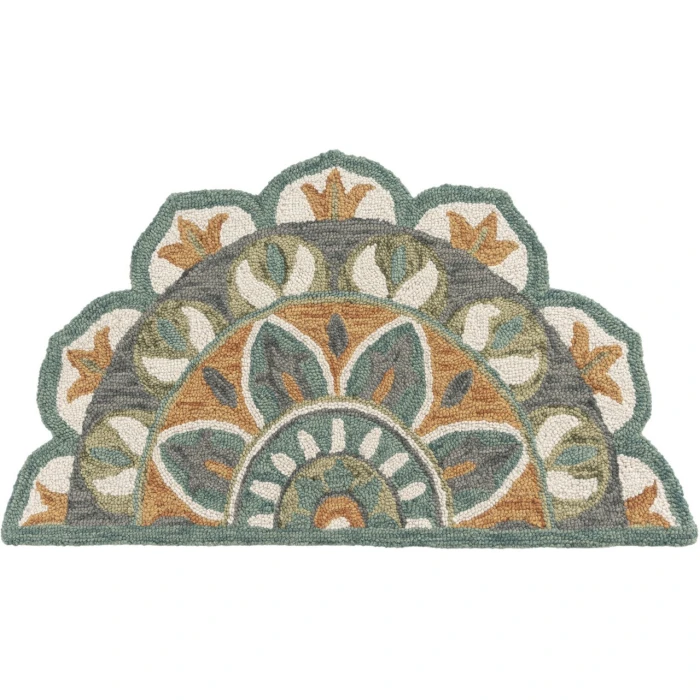 LR Home Dazzle Orange DAZZL 2ft.3in. x 3ft.10in. Hearth Rug