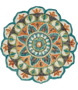 LR Home Dazzle Orange DAZZL 8ft. Round Rug