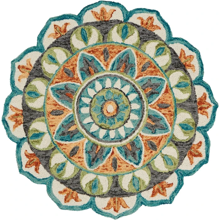 LR Home Dazzle Orange DAZZL 8ft. Round Rug