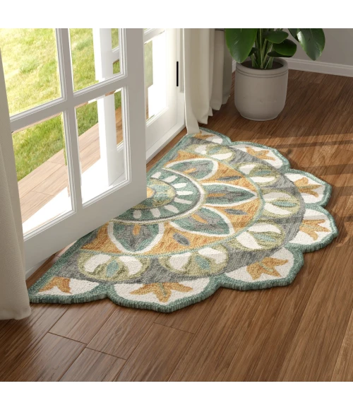 LR Home Dazzle Orange DAZZL 2ft.3in. x 3ft.10in. Hearth Rug