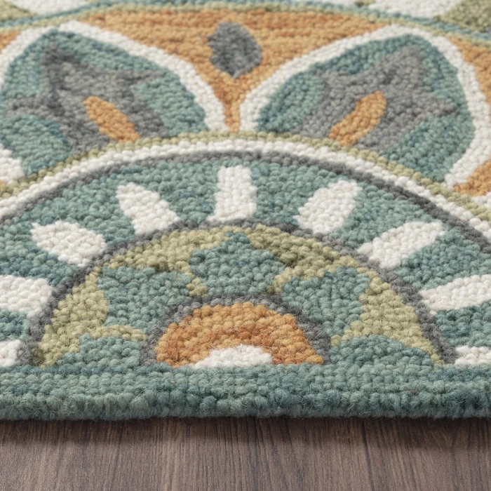 LR Home Dazzle Orange DAZZL 2ft.3in. x 3ft.10in. Hearth Rug