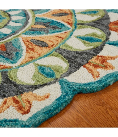 LR Home Dazzle Orange DAZZL 8ft. Round Rug