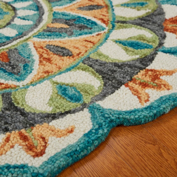 LR Home Dazzle Orange DAZZL 8ft. Round Rug