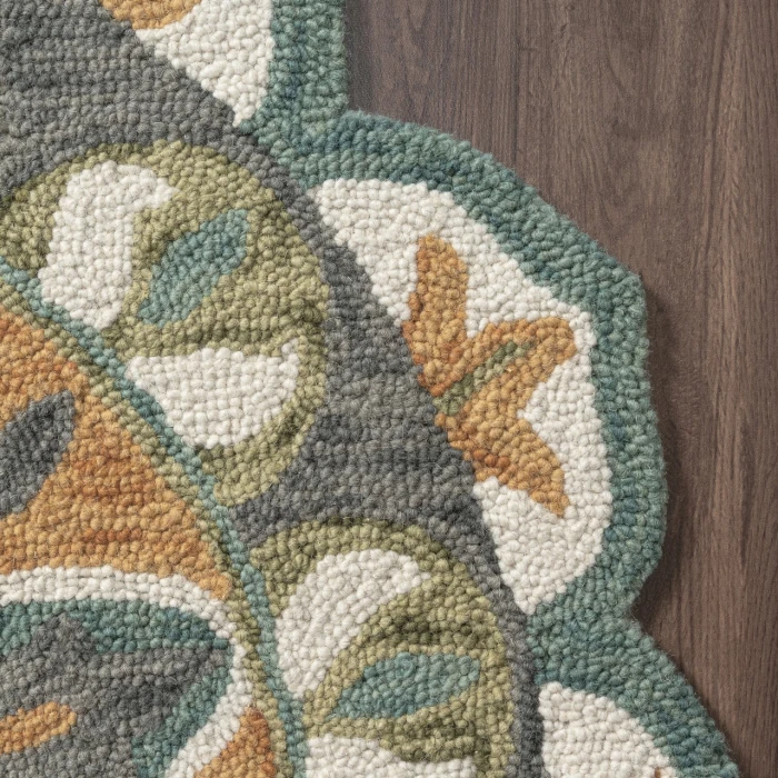 LR Home Dazzle Orange DAZZL 2ft.3in. x 3ft.10in. Hearth Rug