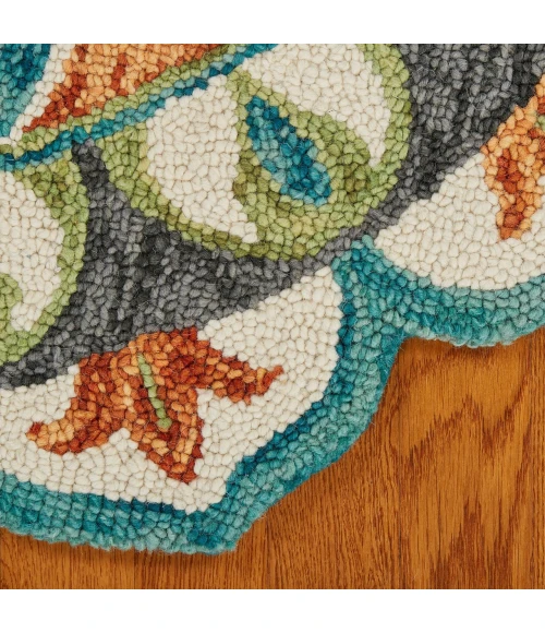 LR Home Dazzle Orange DAZZL 8ft. Round Rug