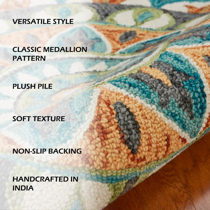 LR Home Dazzle Orange DAZZL 2ft.3in. x 3ft.10in. Hearth Rug