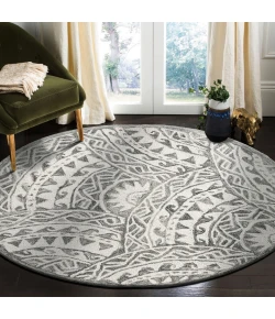LR Home Dazzle 54087 Ivory Gray 4' X 4' Round Rug