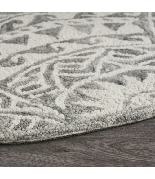 LR Home DAZZLE 54087 Ivory Gray 4' X 4' Round Rug