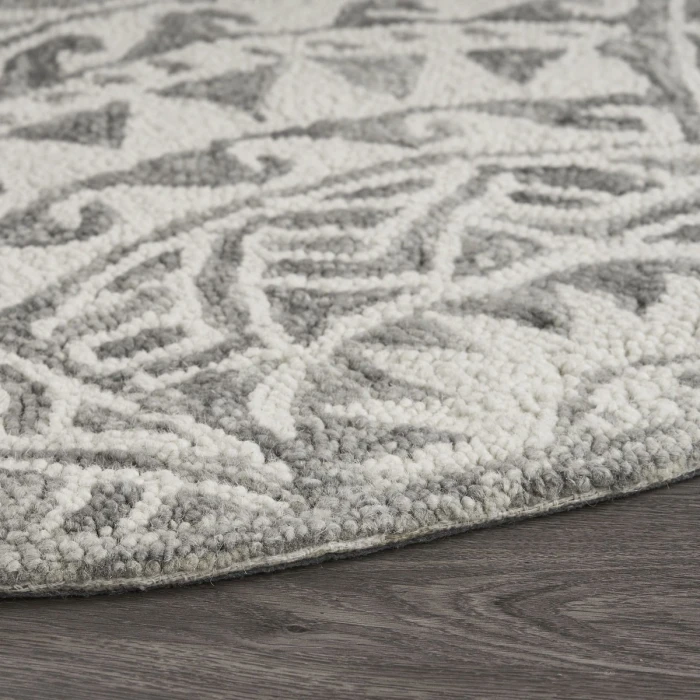 Rugs Town 54087 Ivory Gray 6' Round Rug