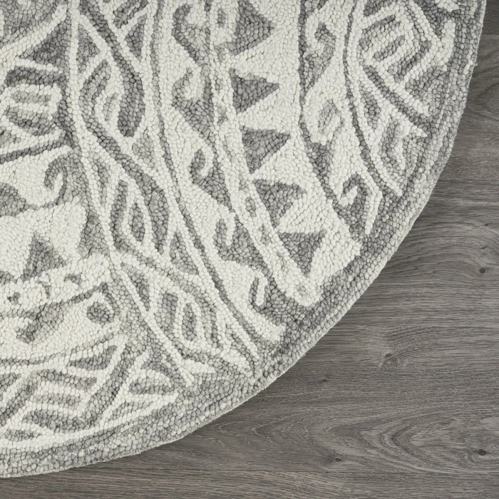 Rugs Town 54087 Ivory Gray 6' Round Rug