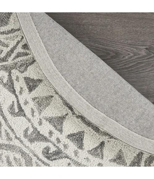 LR Home DAZZLE 54087 Ivory Gray 4' X 4' Round Rug