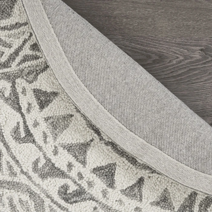 Rugs Town 54087 Ivory Gray 6' Round Rug