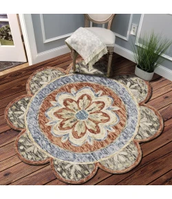 LR Home Dazzle 54091 Rust 4' X 4' Round Rug