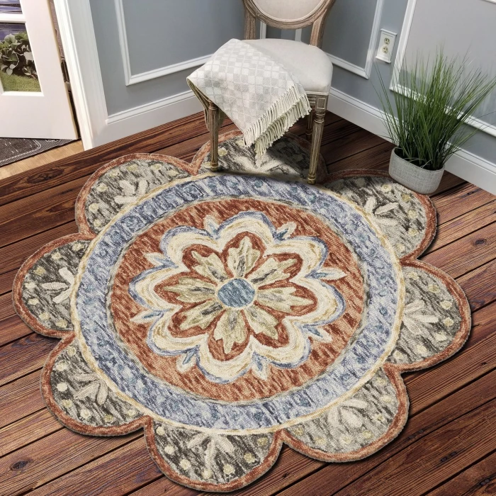 Rugs Town 54091 Rust 6' Round Rug
