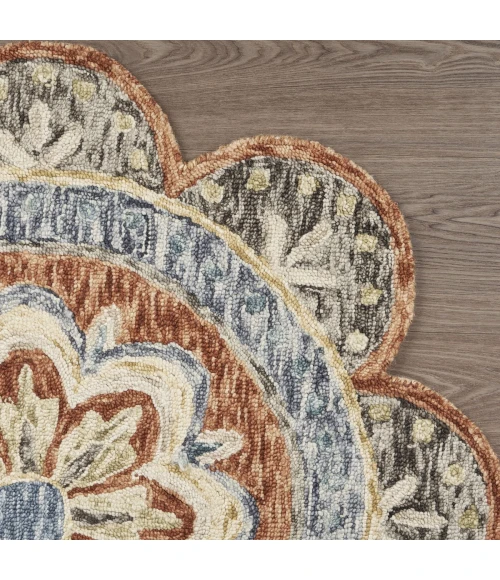 LR Home DAZZLE 54091 Rust 4' X 4' Round Rug