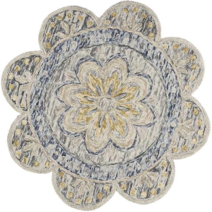 Rugs Town 54092 Gray 6' Round Rug