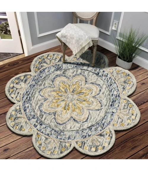 LR Home DAZZLE 54092 Gray 6' Round Rug