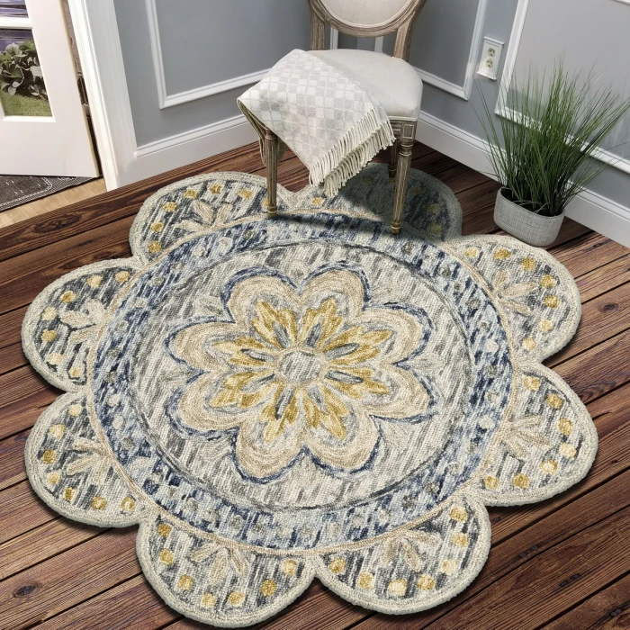 Rugs Town 54092 Gray 6' Round Rug
