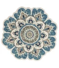 LR Home DAZZLE 54094 Ivory Teal 4' X 4' Round Rug