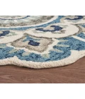 LR Home DAZZLE 54094 Ivory Teal 5' Round Rug