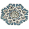 LR Home Dazzle 54094 Ivory Teal 5' Round Rug
