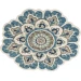 Daleyza DAZ-AS Ivory/Teal 5 ft. Round Area Rug