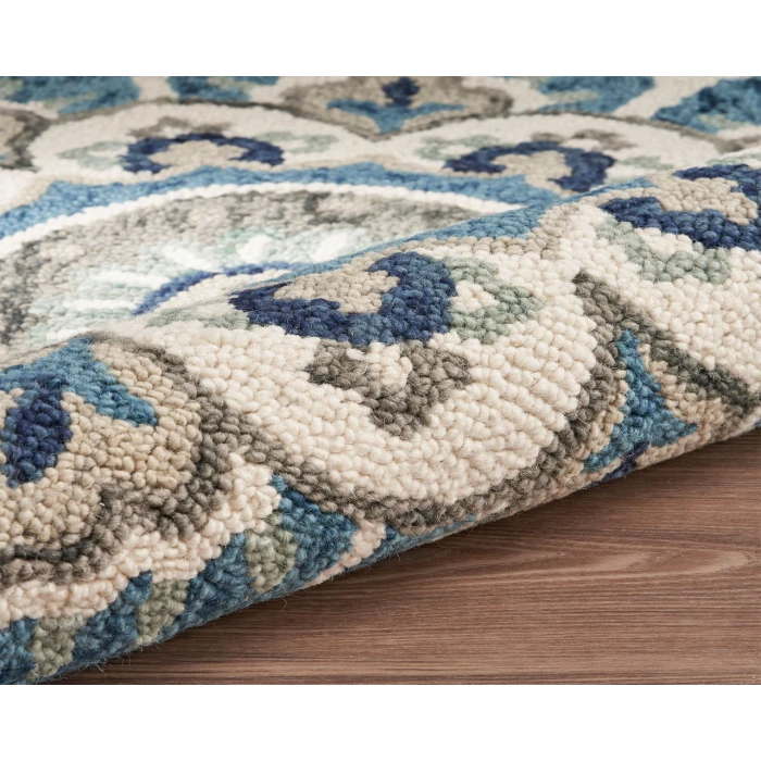 Rugs Town 54094 Ivory Teal 5' Round Rug