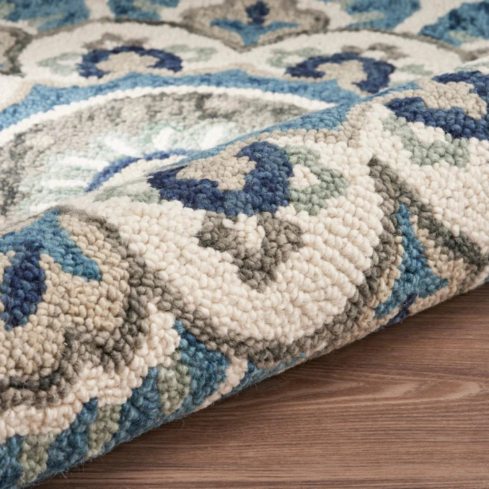 LR Home DAZZLE 54094 Ivory Teal 4' X 4' Round Rug