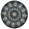 LR Home Dazzle 54097 Charcoal/ Teal 4' X 4' Round Rug