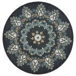 Rugs Town 54097 Charcoal/ Teal 6' Round Rug