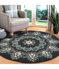 LR Home DAZZLE 54097 Charcoal/ Teal 4' X 4' Round Rug