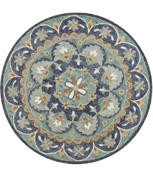 LR Home DAZZLE 54099 Teal/ Blue 6' Round Rug