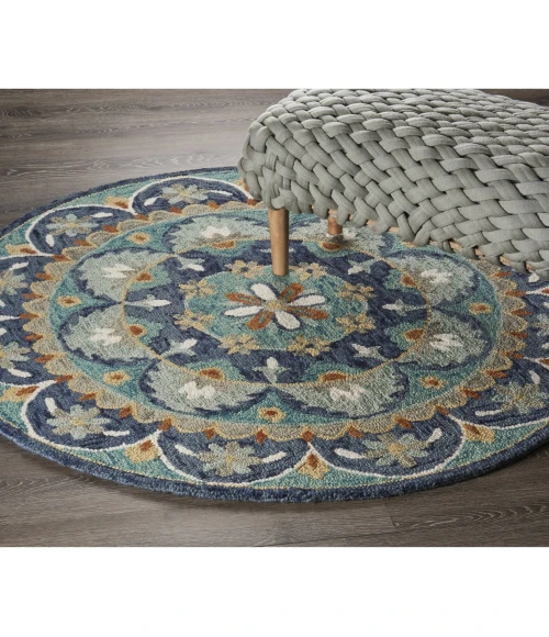 LR Home DAZZLE 54099 Teal/ Blue 6' Round Rug