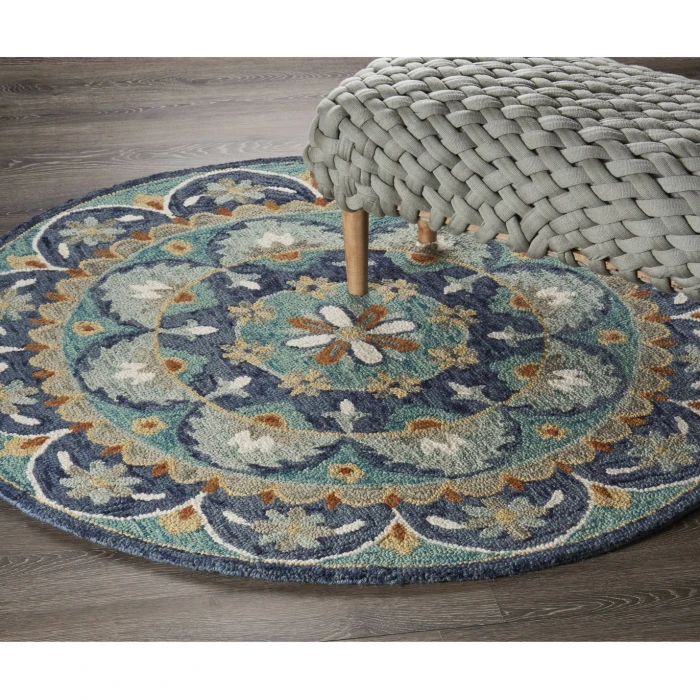 Rugs Town 54099 Teal/ Blue 6' Round Rug