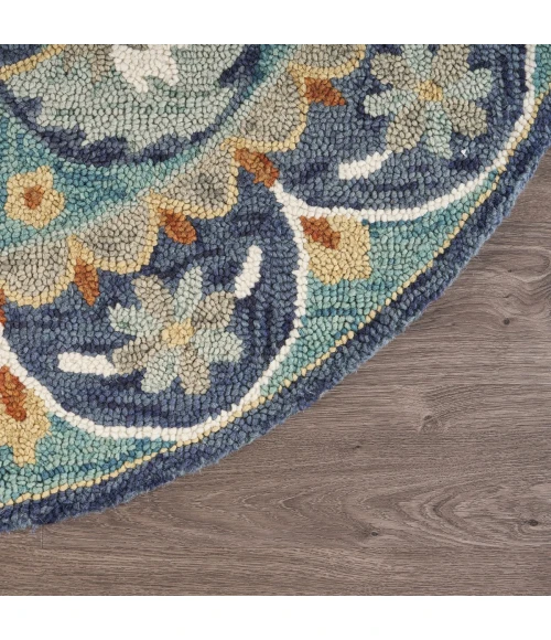 LR Home DAZZLE 54099 Teal/ Blue 6' Round Rug