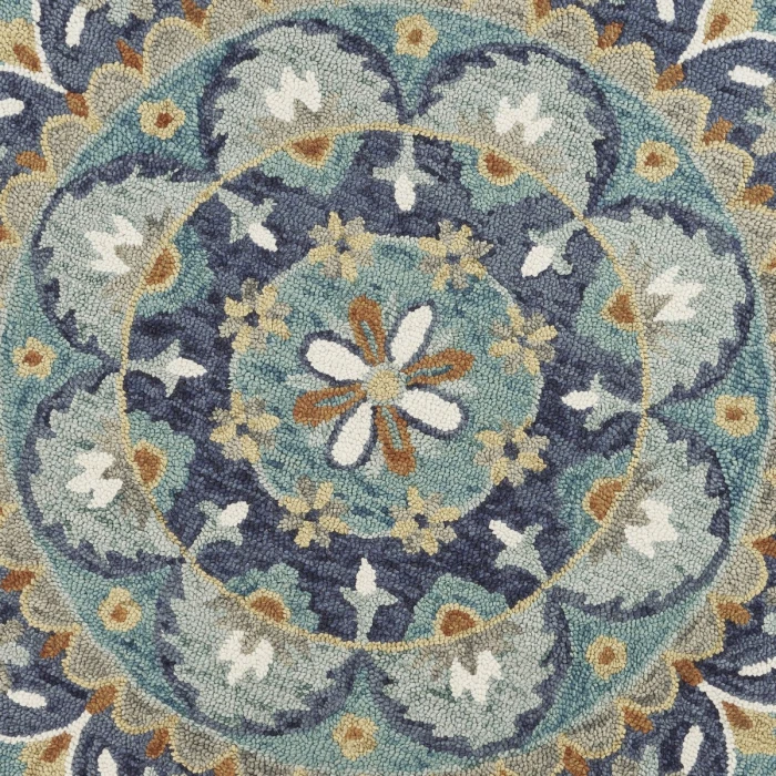 Rugs Town 54099 Teal/ Blue 6' Round Rug