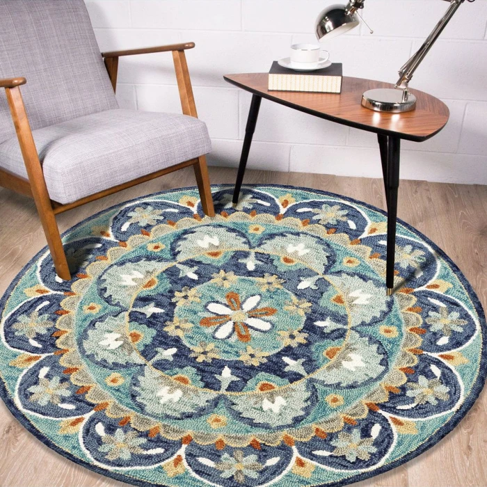Rugs Town 54099 Teal/ Blue 6' Round Rug
